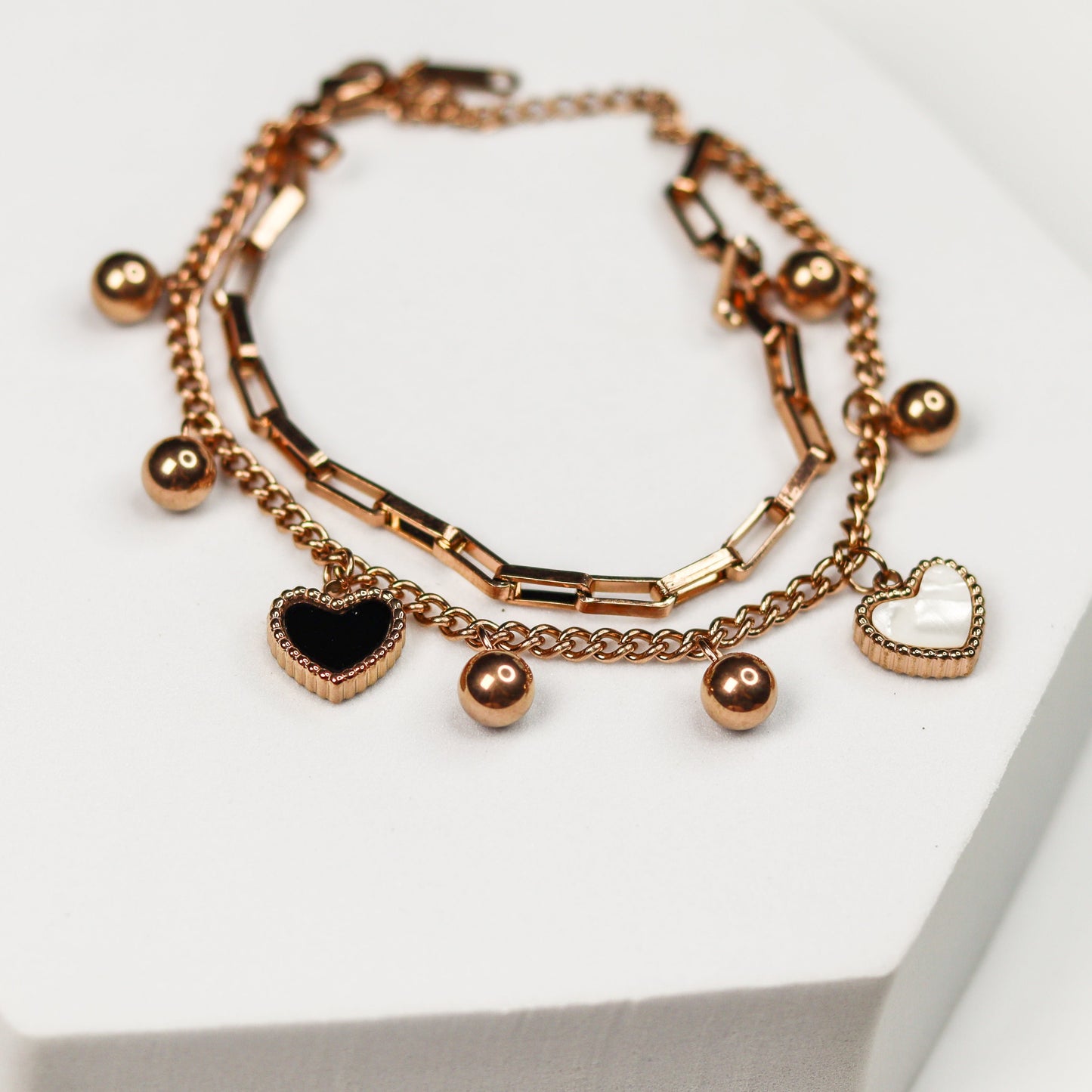 Rose Ball Heart Bracelet - Adorn-iq