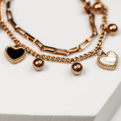 Rose Ball Heart Bracelet - Adorn-iq