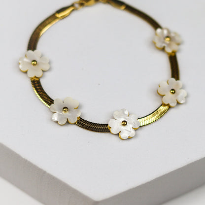 Petal Snake Chain Bracelet - Adorn-iq