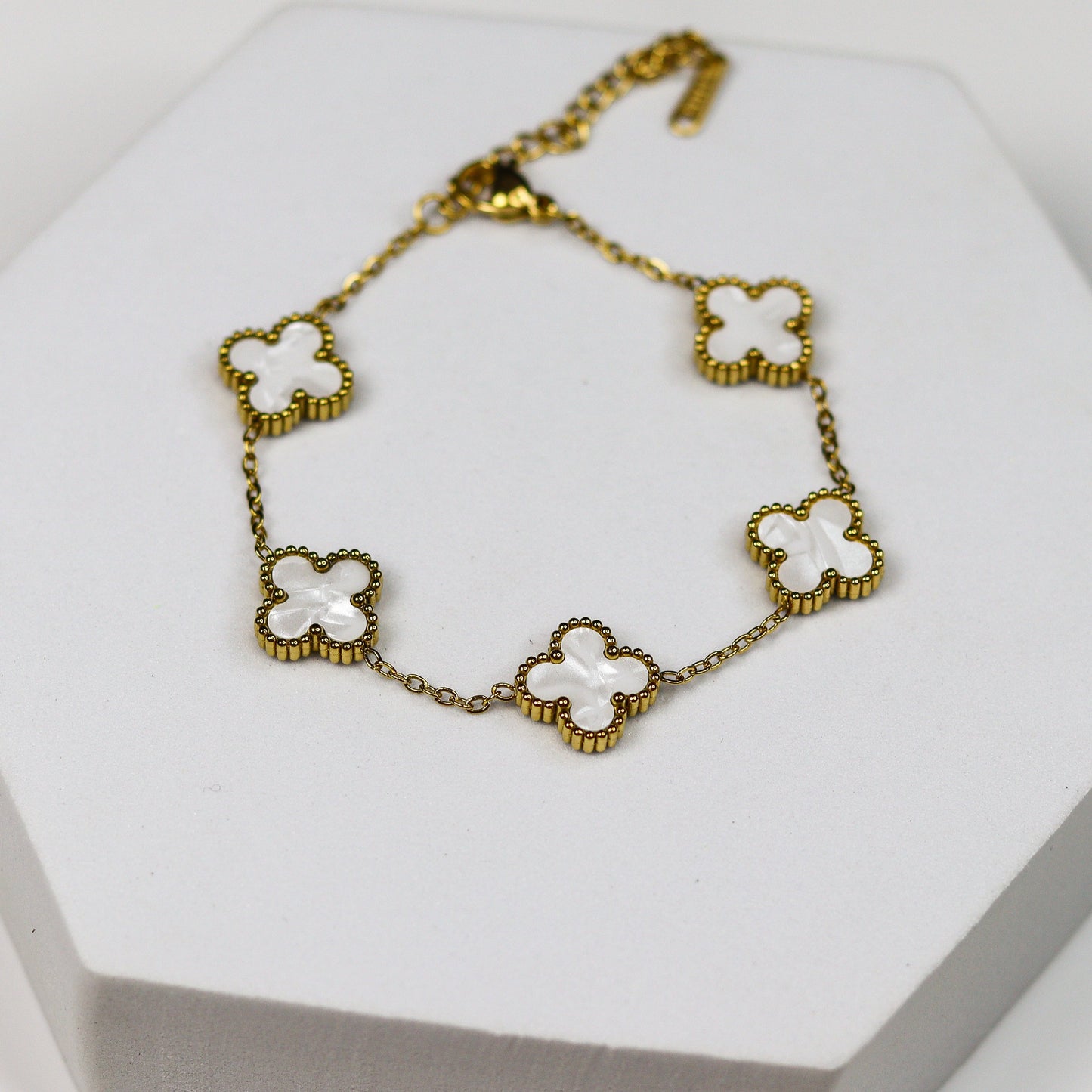 White Clover Chain Bracelet - Adorn-iq