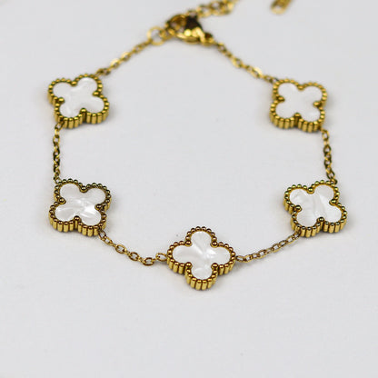 White Clover Chain Bracelet - Adorn-iq