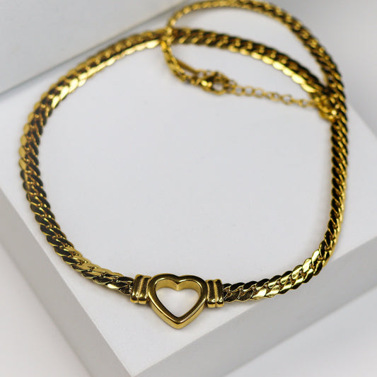 Chunky Heart Chain Necklace - Adorn-iq