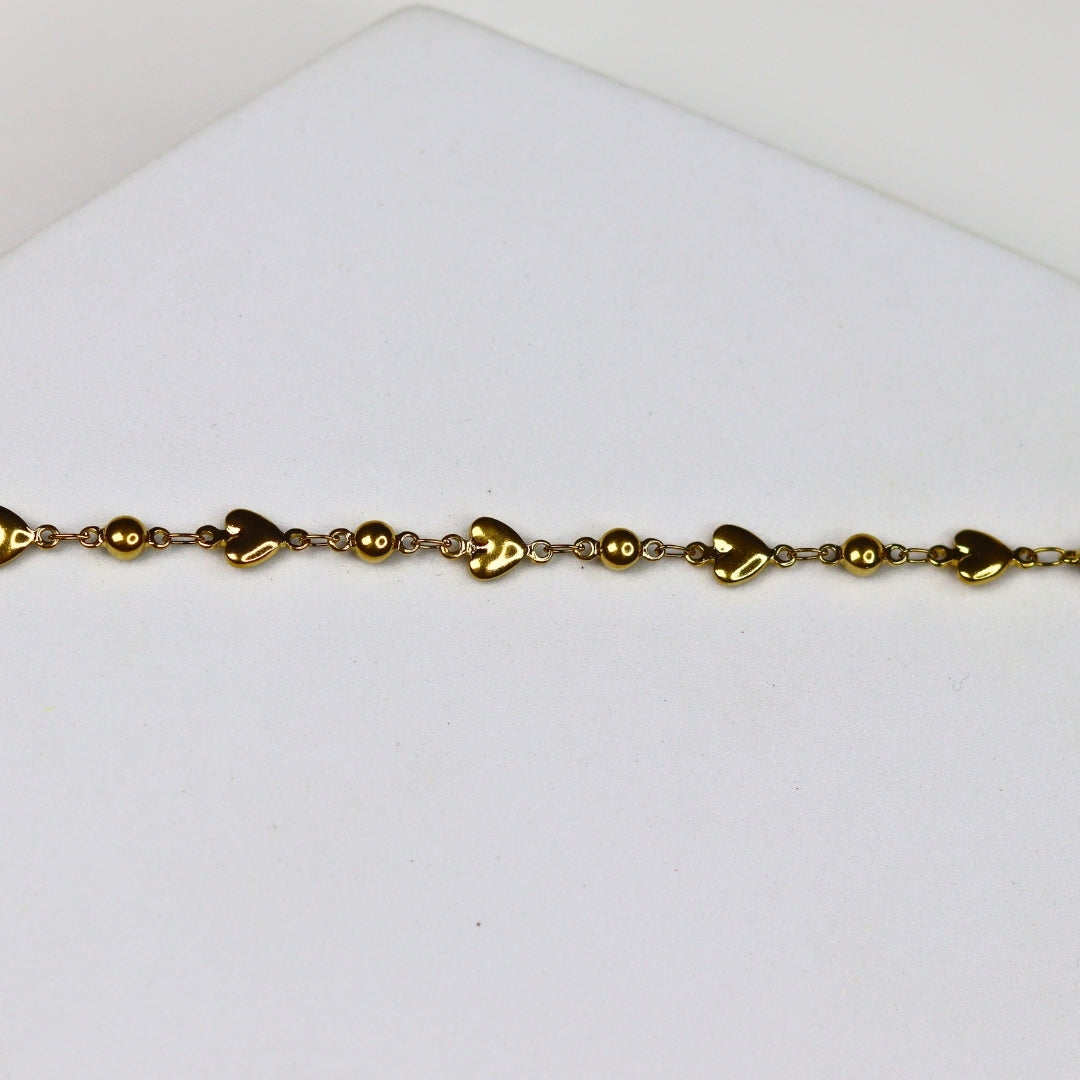 Mini Gold Heart Bracelet - Adorn-iq