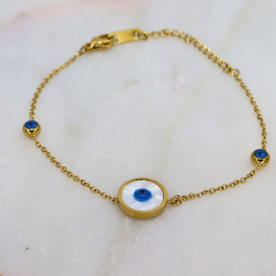 Minimal Evil Eye Chain Bracelet - Adorn-iq