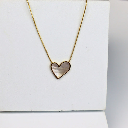 Modern Heart Necklace white