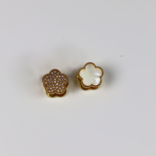 Reversible Gold Clover Earrings - Adorn-iq