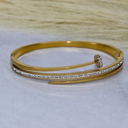 Thin Zircon Bangle bracelet - Adorn-iq